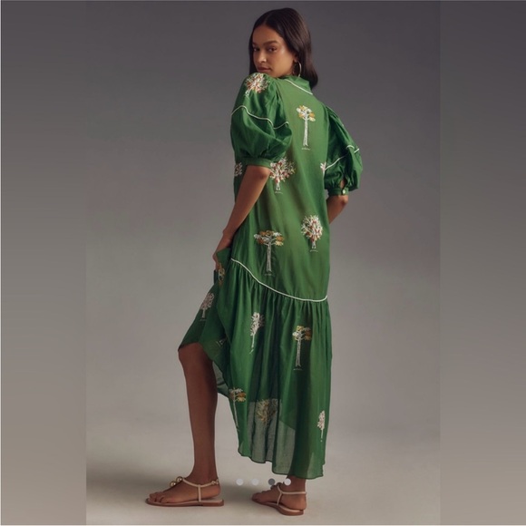Farm Rio Green Embroidered Tree Dress - Picture 3 of 5
